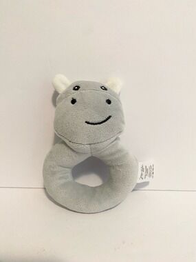 Jesse & Lulu Hippo Rattle Soft Baby Toy Lovey Boy Girl Grasp Plush Stuffed Toy